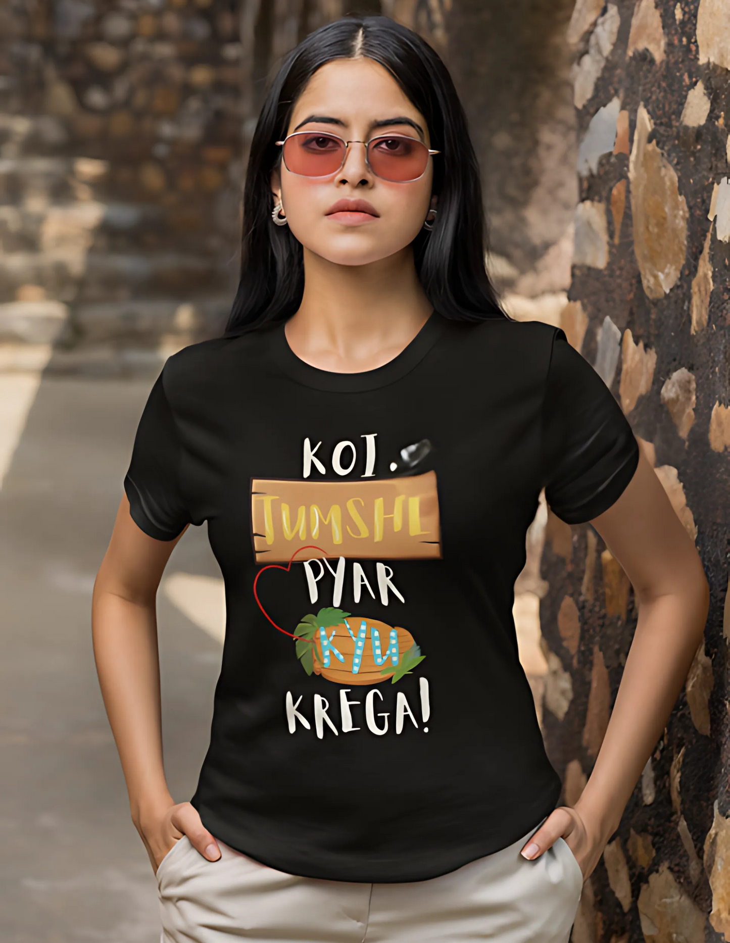 "Koi Tumshe Pyar Kyu Karega!" printed Trendy fashionable T- shirts